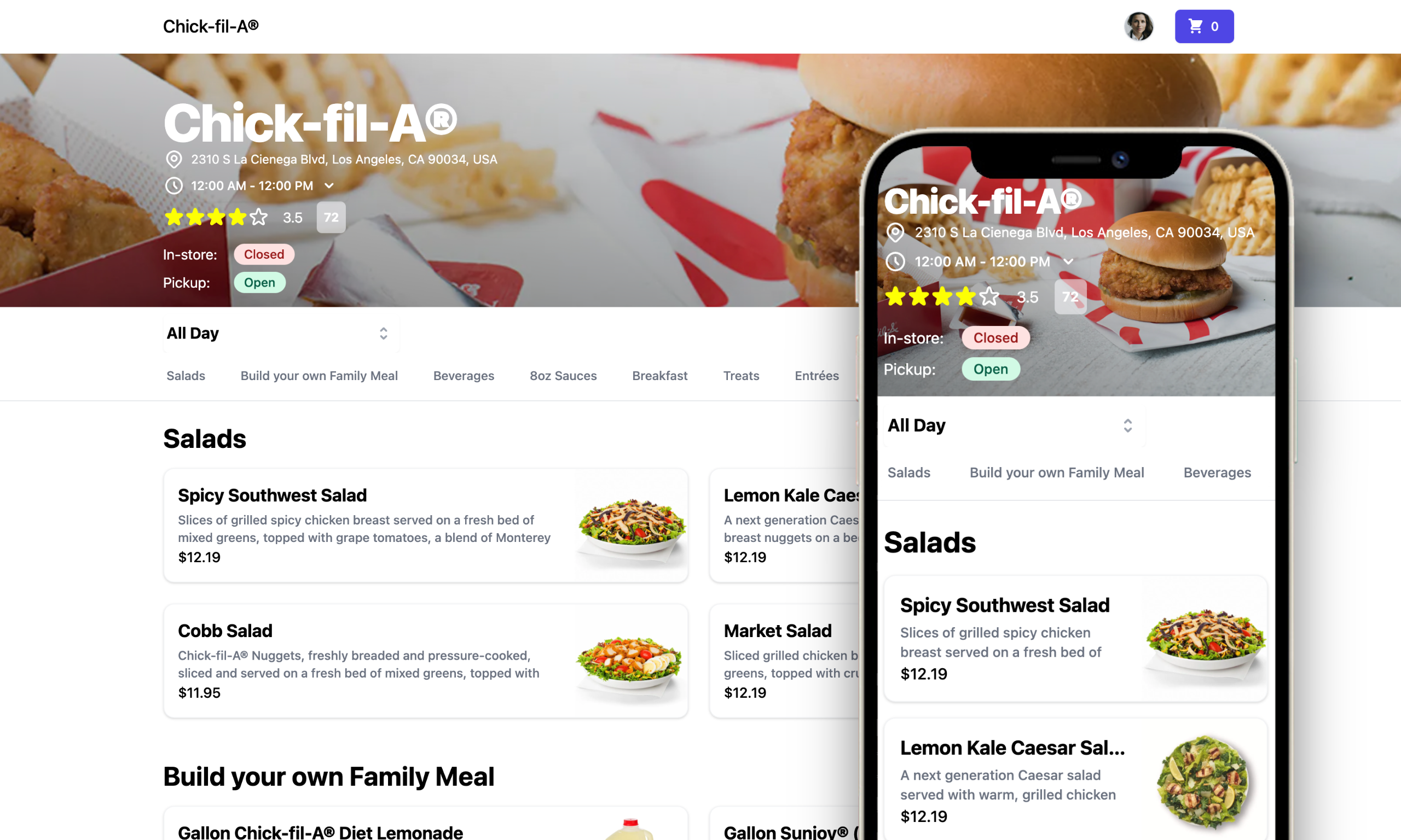 Carte user interface